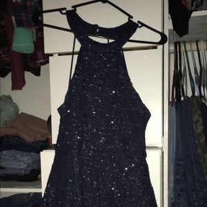 Navy blue glittery dress